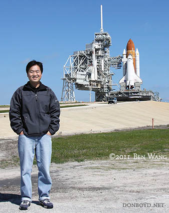 March 2011 - Ben Wang and the Space Shuttle Endeavor at Launch Pad 39A at Cape Canaveral