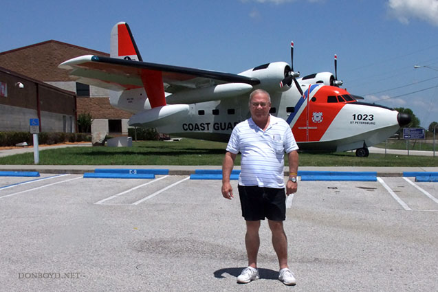 May 2011 - Don Boyd with USCG Grumman Albatross HU-16E CG-1023 memorial to CG-1240, St. Petersburg-Clearwater Intl Airport