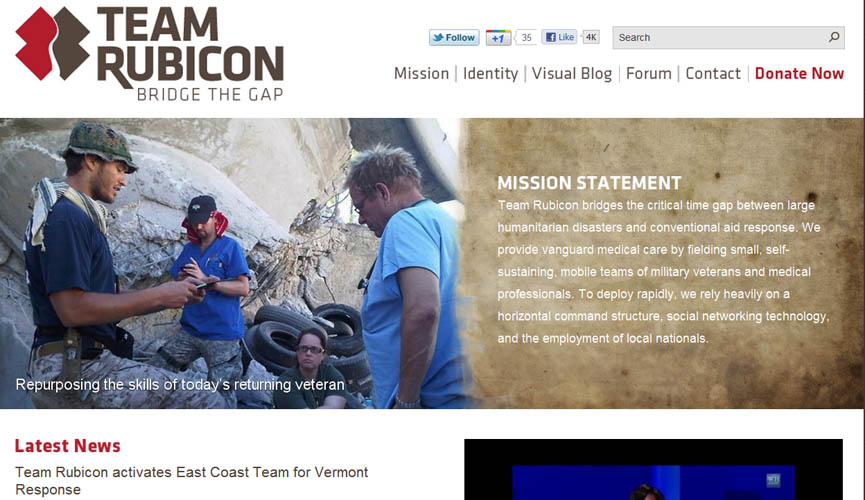 Link:  Support Team Rubicon - repurposing the skills of todays returning veterans