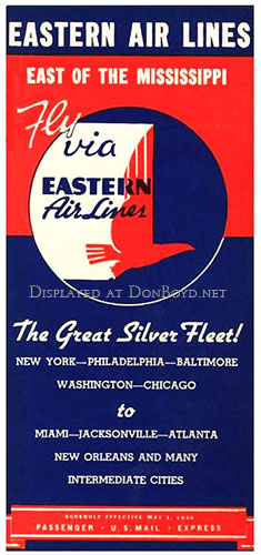 1950s - Eastern Air Lines timetable