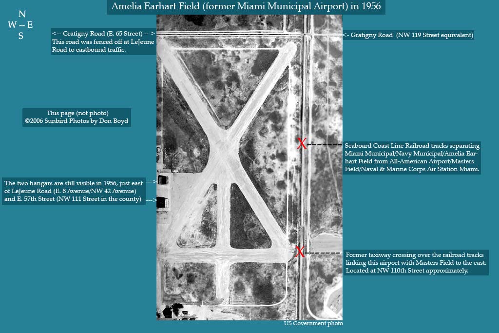 1956 - Amelia Earhart Field (former Miami Municipal Airport and Navy Municipal Airport)