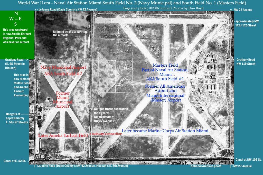 Then: Navy Municipal (former Miami Municipal) and Naval Air Station Miami Master Field (former All-American Airport)