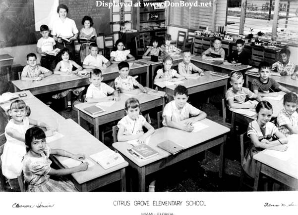 1957/58 - Mrs. Eleanore Irvins 2nd grade class at Citrus Grove Elementary School, Miami
