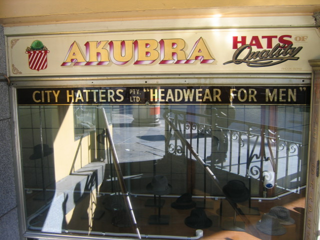 The famous hat shop at Flinders street Station