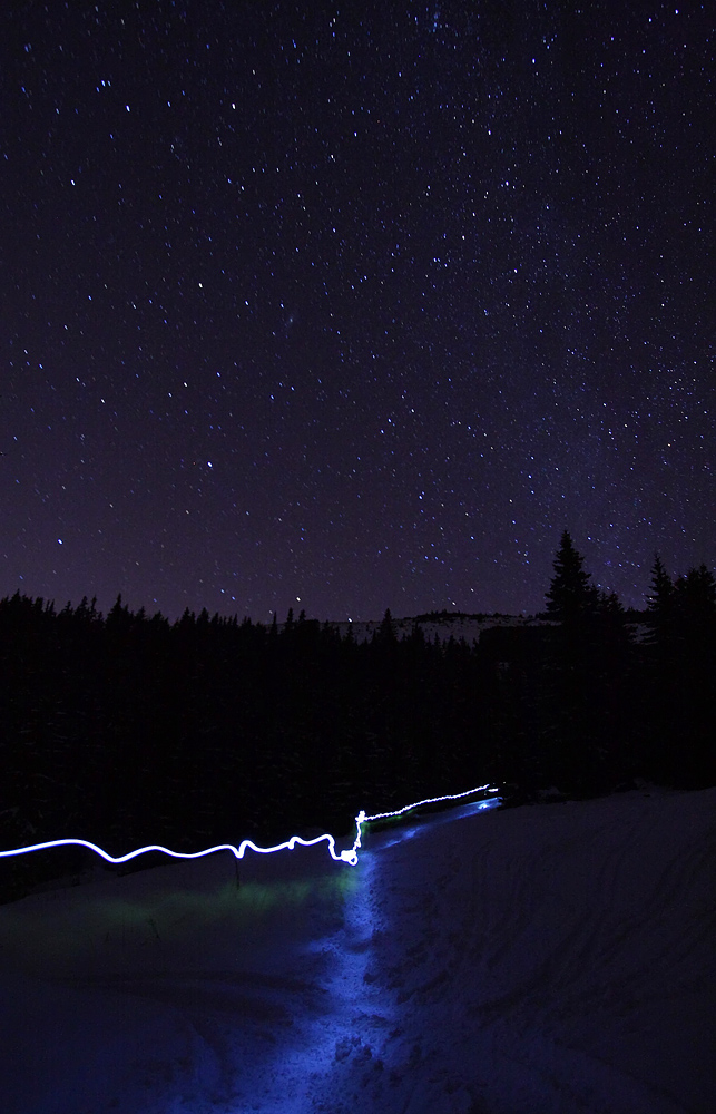 Night return from mountains
