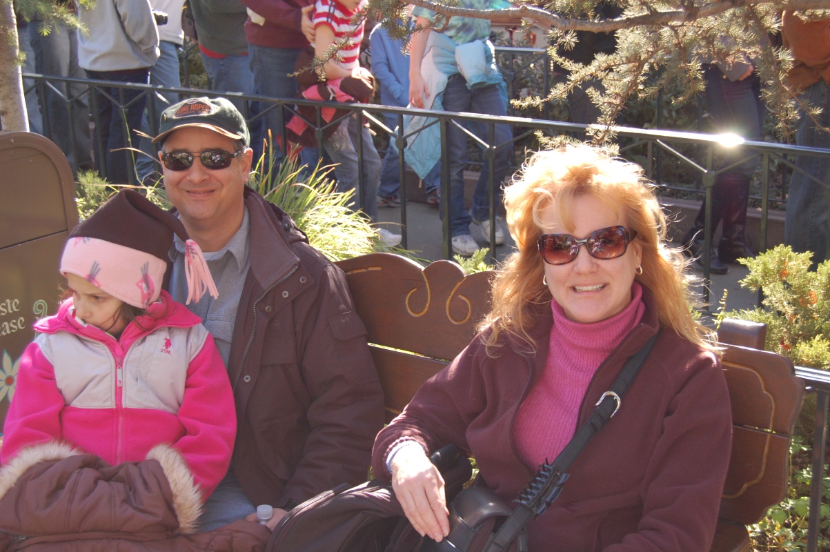 Chuck, Libby and Sweets waiting for a ride