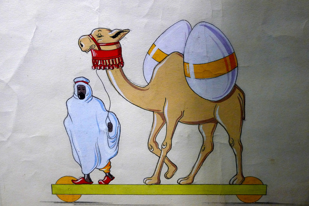 A camel brings gifts for Easter .......!! There s something that contrasts.......
