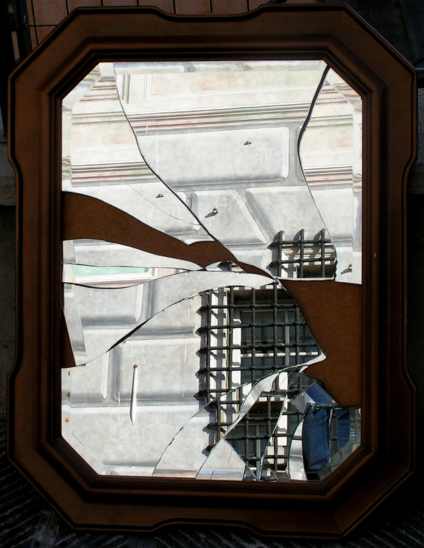 The mirror broke