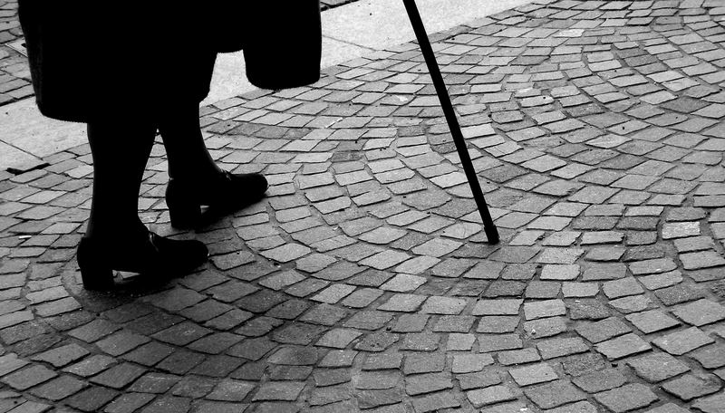 black&white in street -Turin