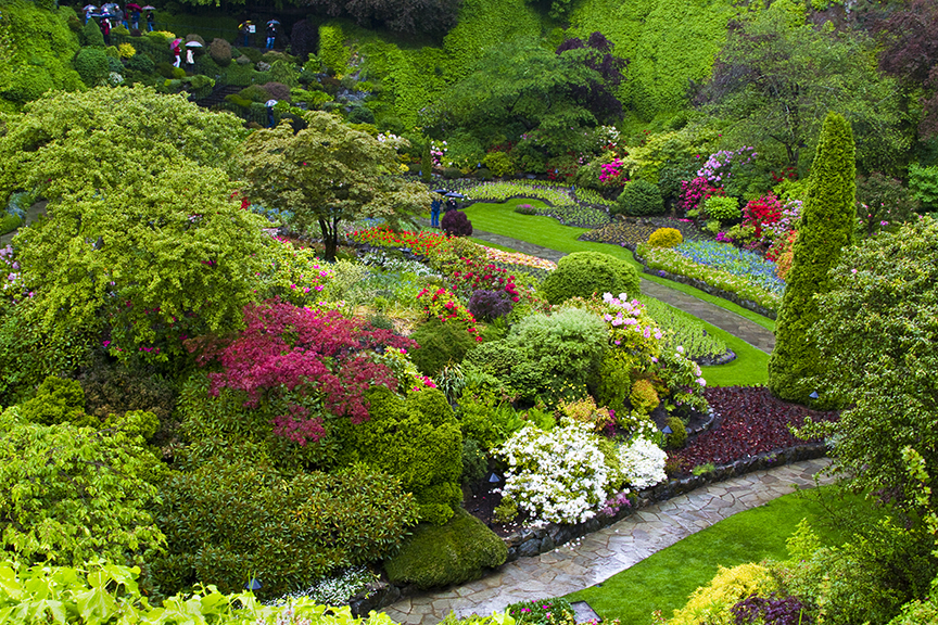 Butchart Gardens in the Rain