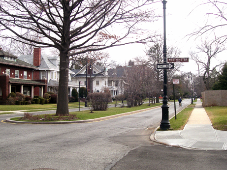 The junction of Albermarle and Westminster Roads, looking east on Albermarle Road.