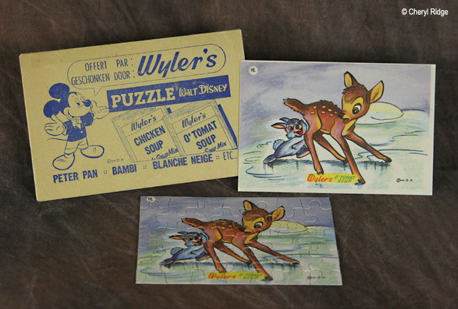 vintage Bambi puzzle from Wylers soup
