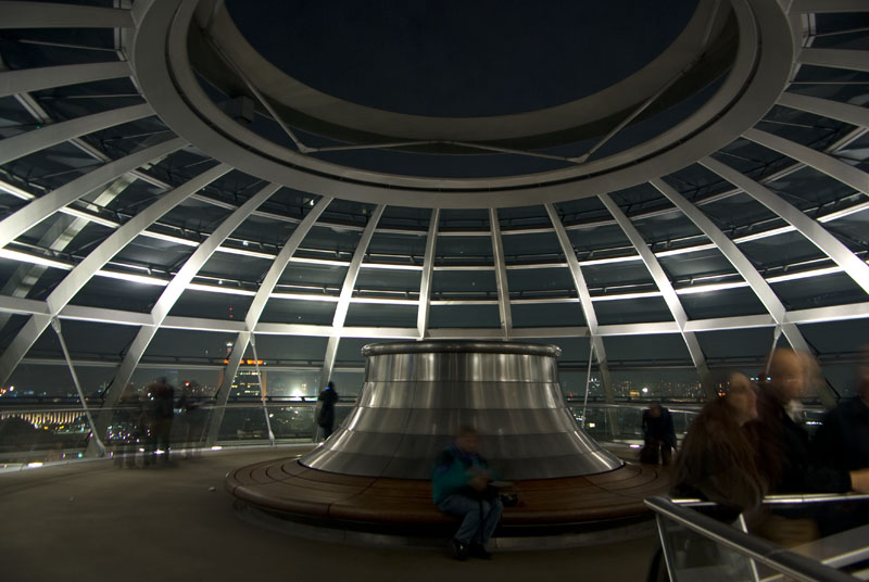 On top of the cupola at night