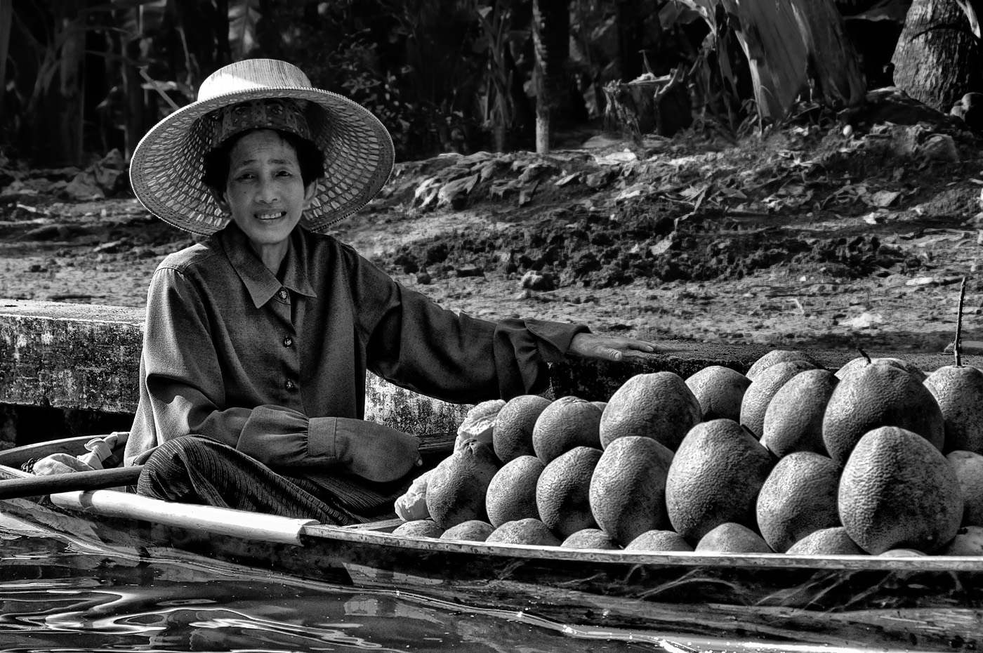 Fruit Vendor at the Floating Market in Thailand 