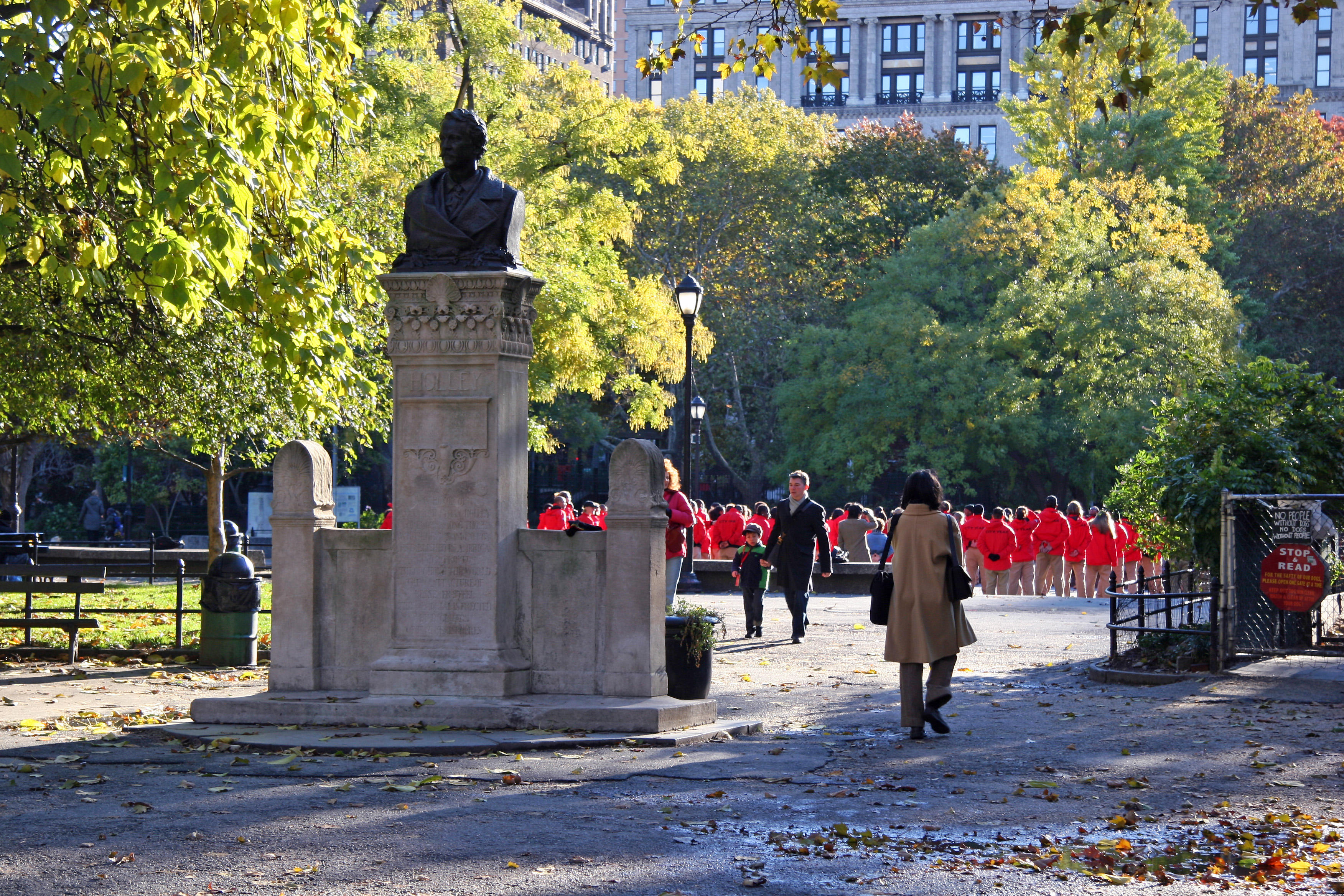 Holly Statue, Dog Run Entrance & Americorp Rally