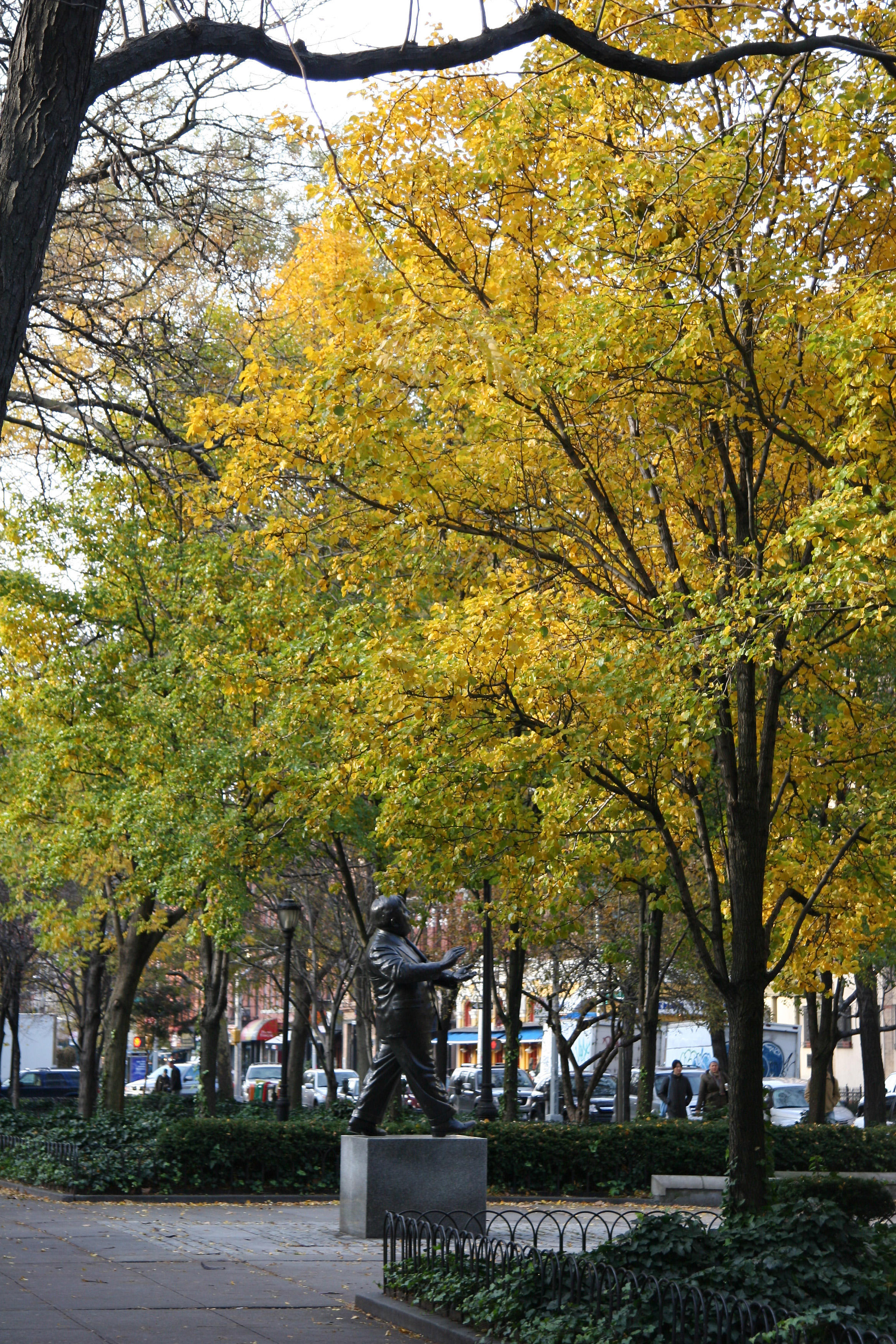 Pear Trees & Mayor LaGuardia Statue
