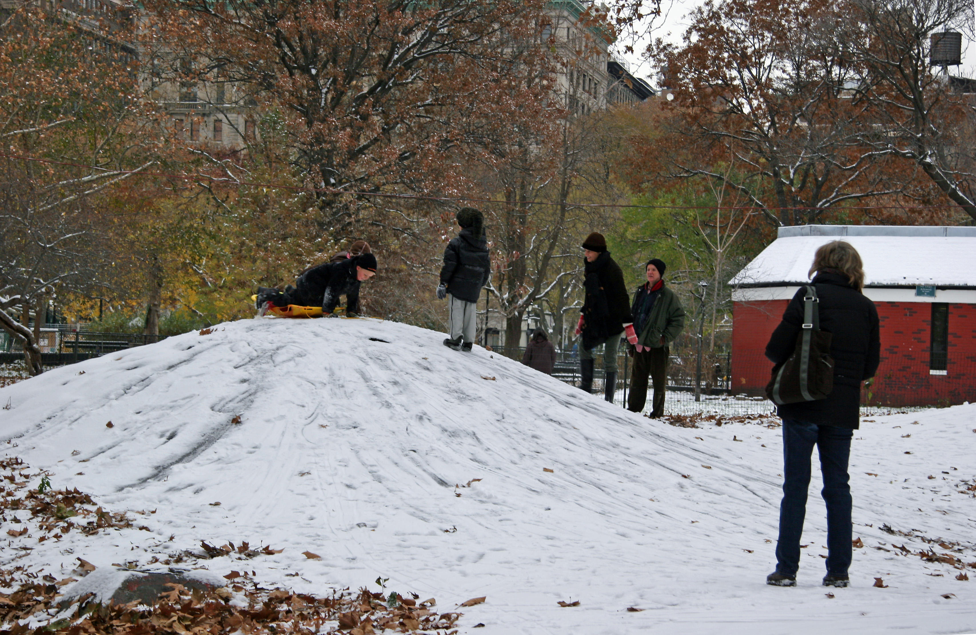 Sledding on the Mounds