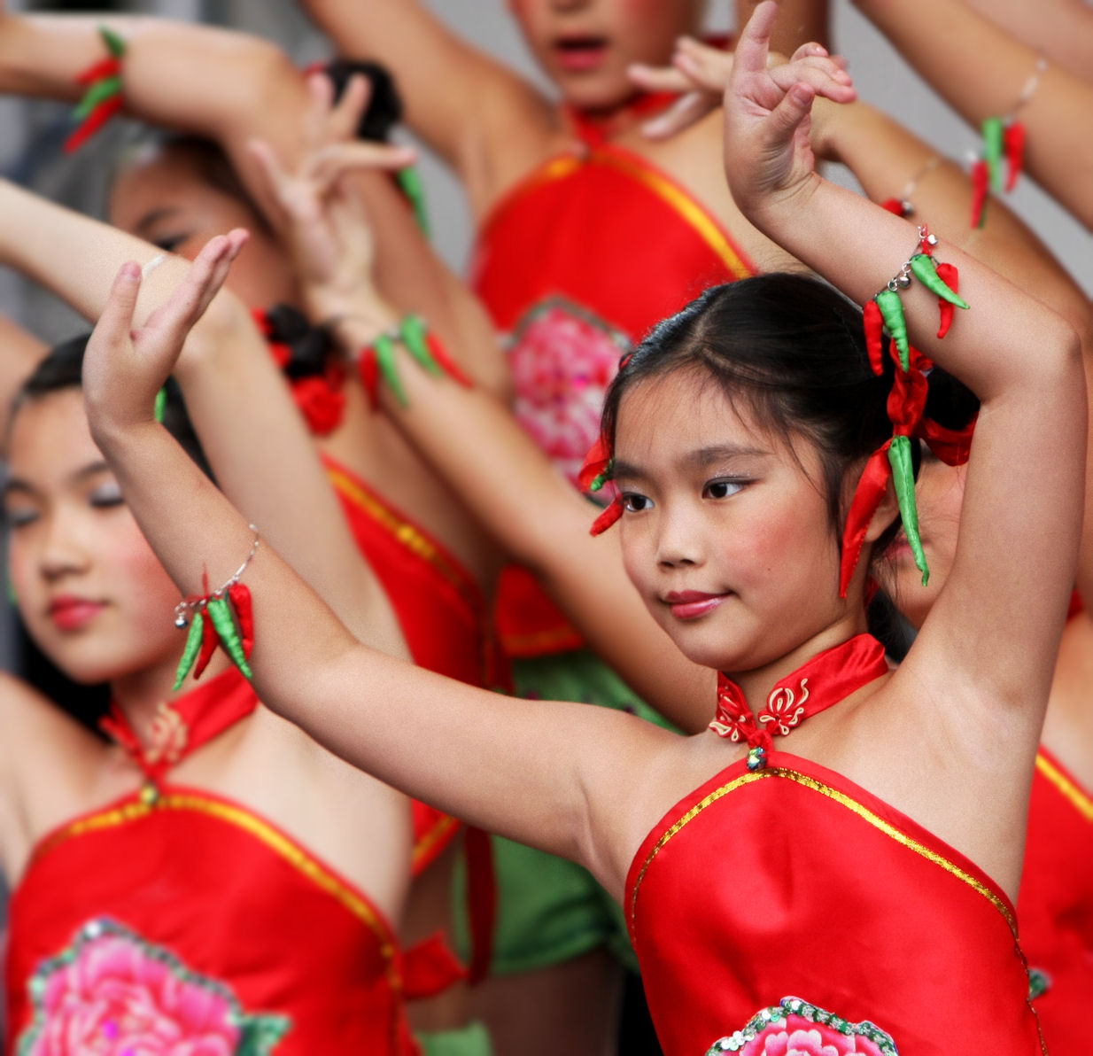 Red and green chilli pepper dance