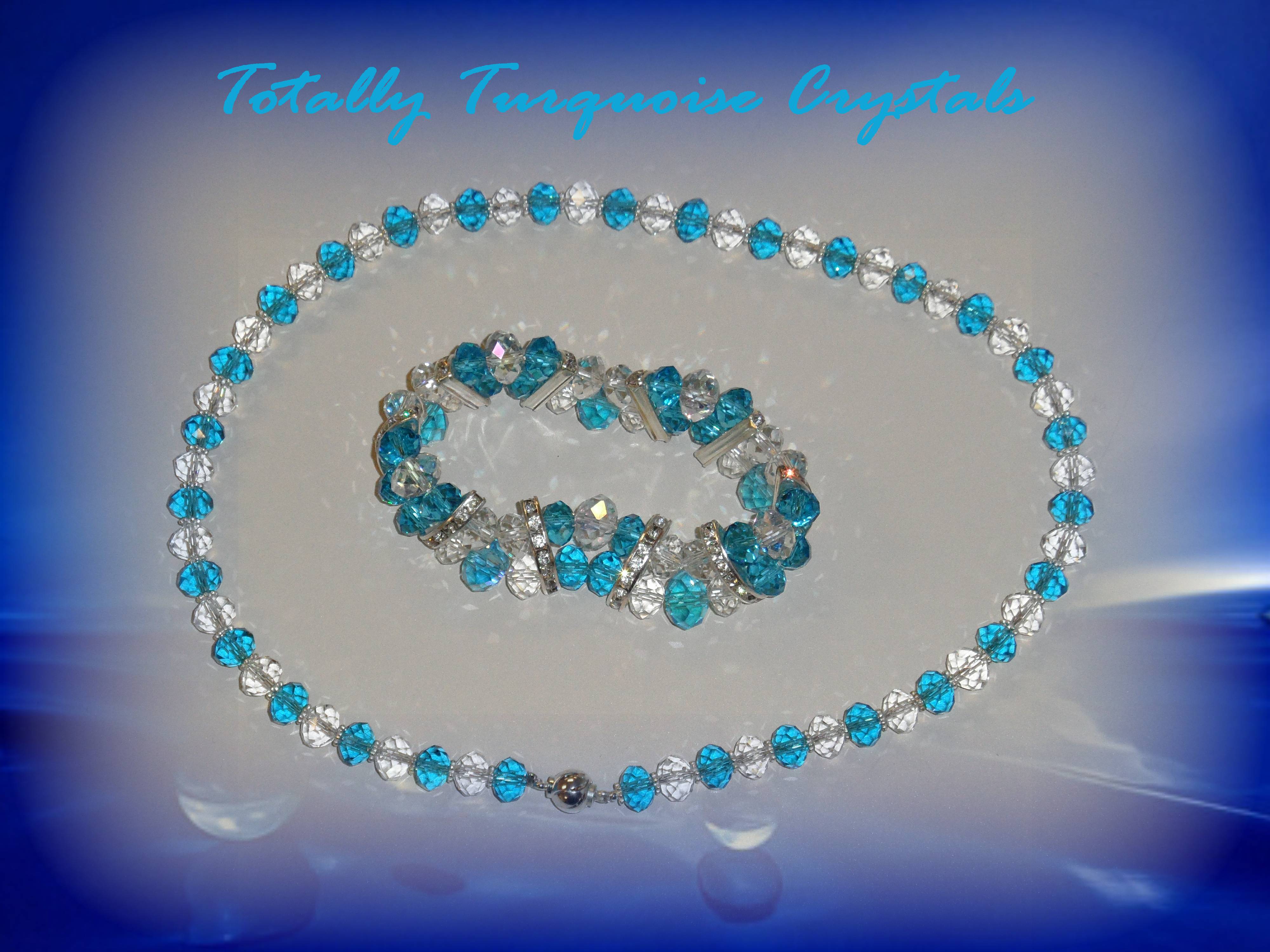 41. Turquoise crystal bracelet and necklace