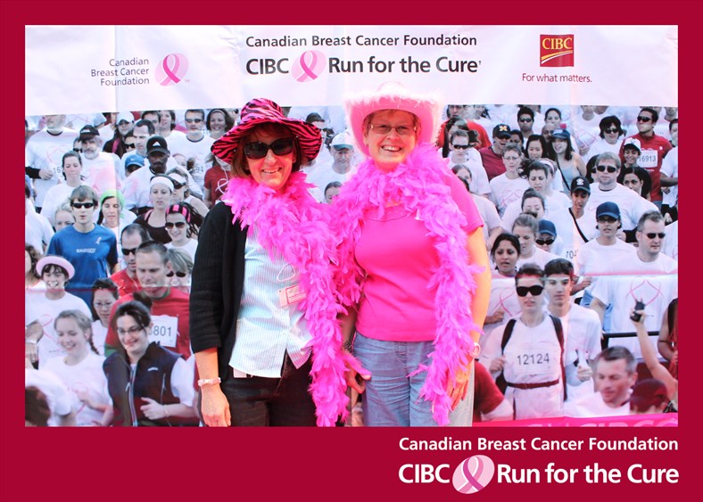 Margaret & Donna perfectly pink at the Run for The Cure lunch