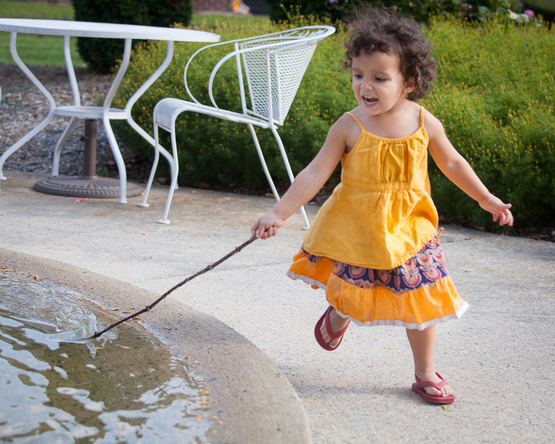 Just before she stumbled and fell in the pond !!!!!