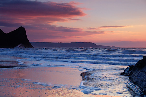 Winter Sunset, Llangrannog