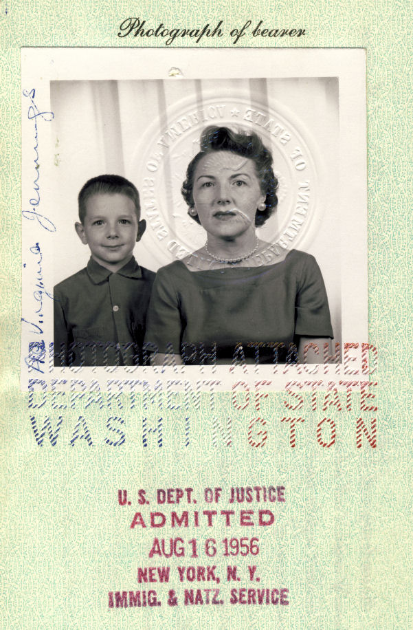 1956: Passport for trip to Ireland and Scotland.