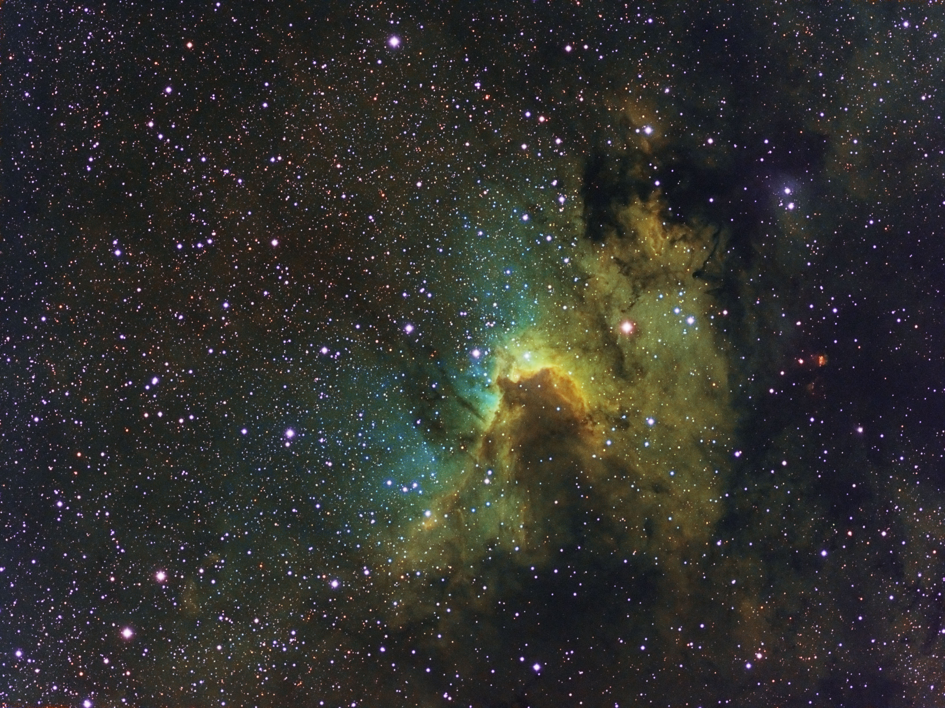 Sh2-155 (Cave Nebula) in HST palette