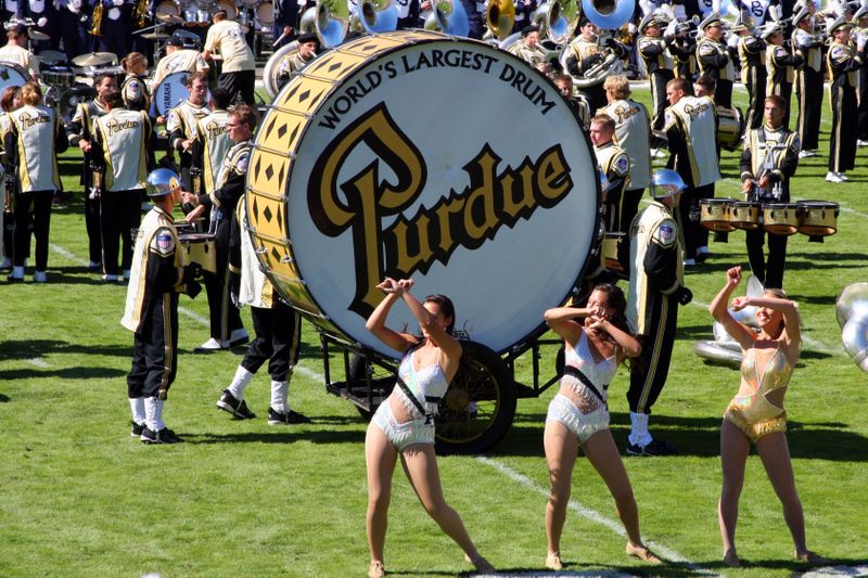 Purdue band and the Worlds largest drum, Purdue Boilermakers