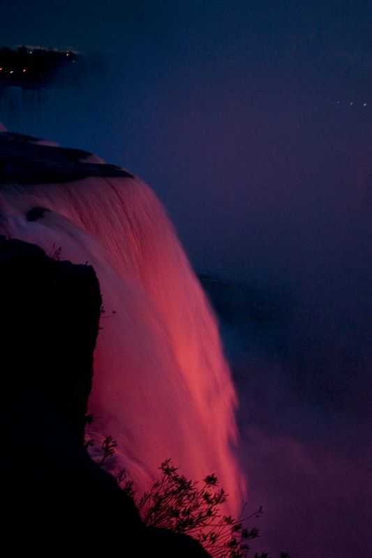 Red light on the falls, Niagara Falls State Park