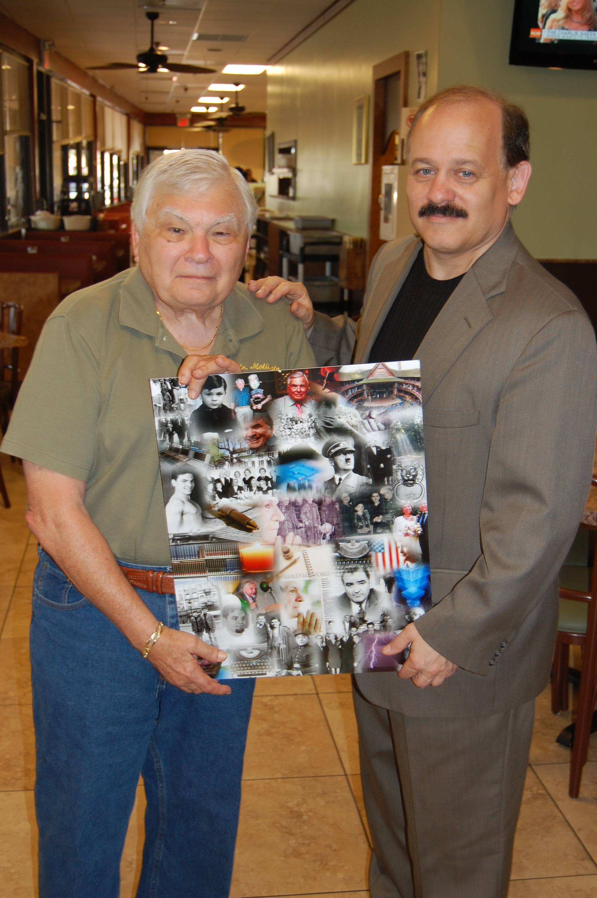 Marc Gagnon and Jacques Weisel showing collage