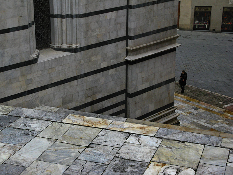 Marble stairs leading down to the Battistero di San Giovanni .. S9208