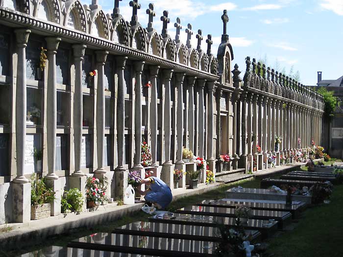 very orderly grave yard