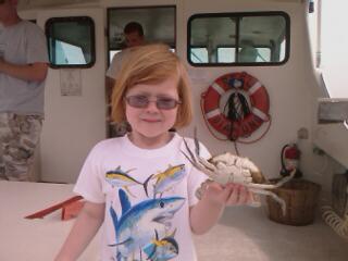 My daughter with her crab.