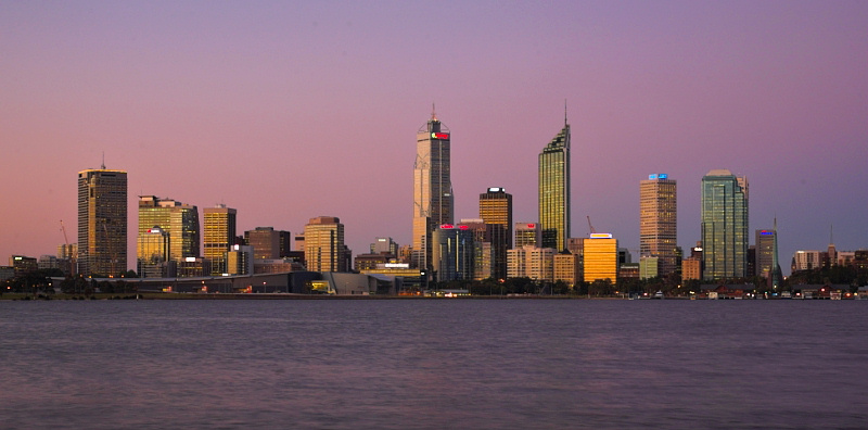 Perth skyline at dusk