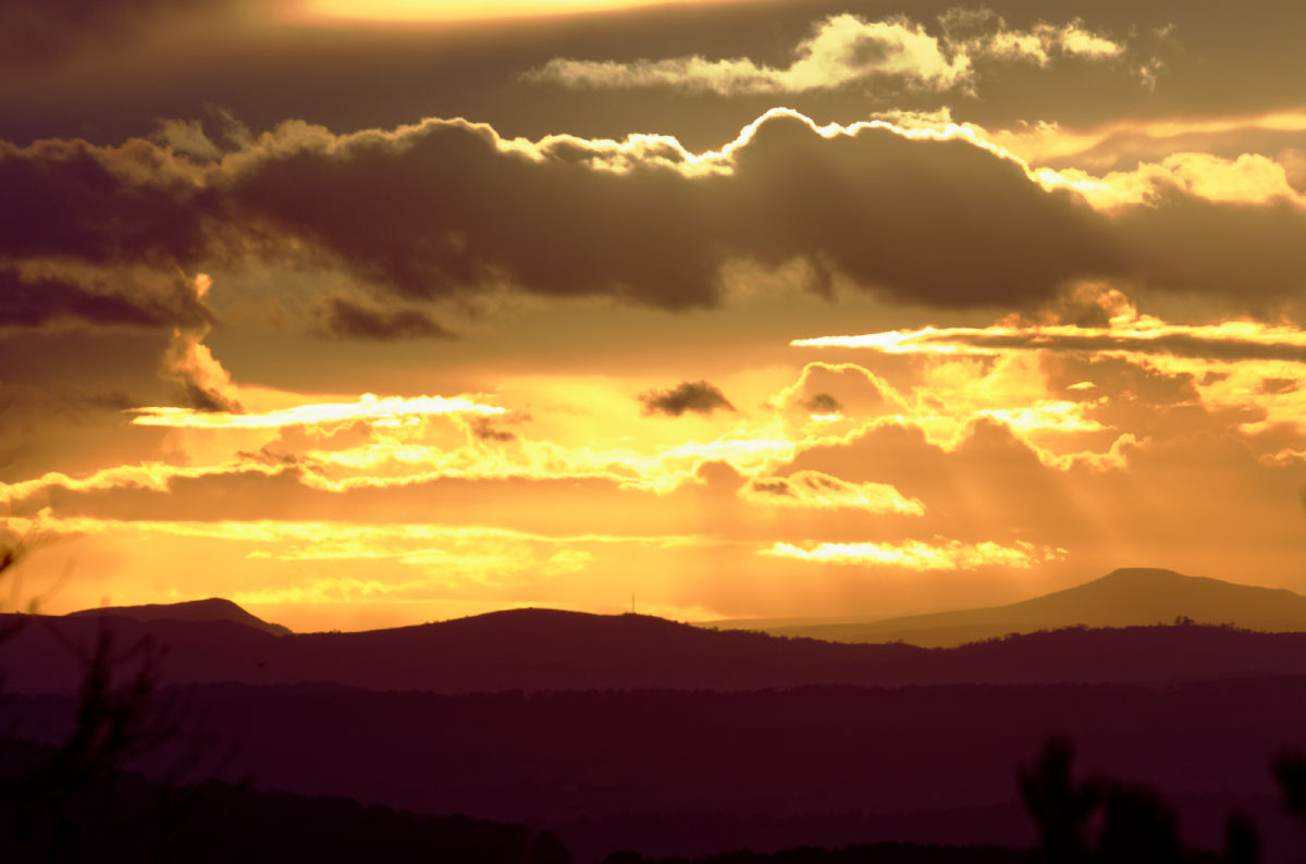 Skirrid left & Sugar Loaf right below evening sun