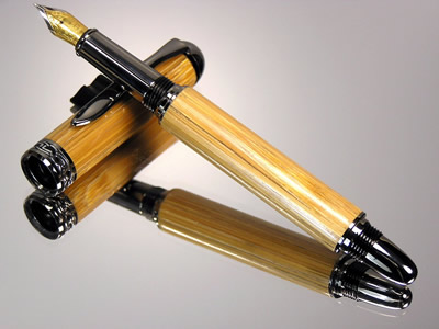 Tonkin Cane Bamboo Fly Rod  Black Titanium Fountain Pen 