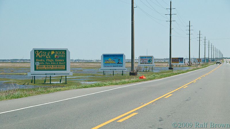 Billboards along the road to Chincoteague