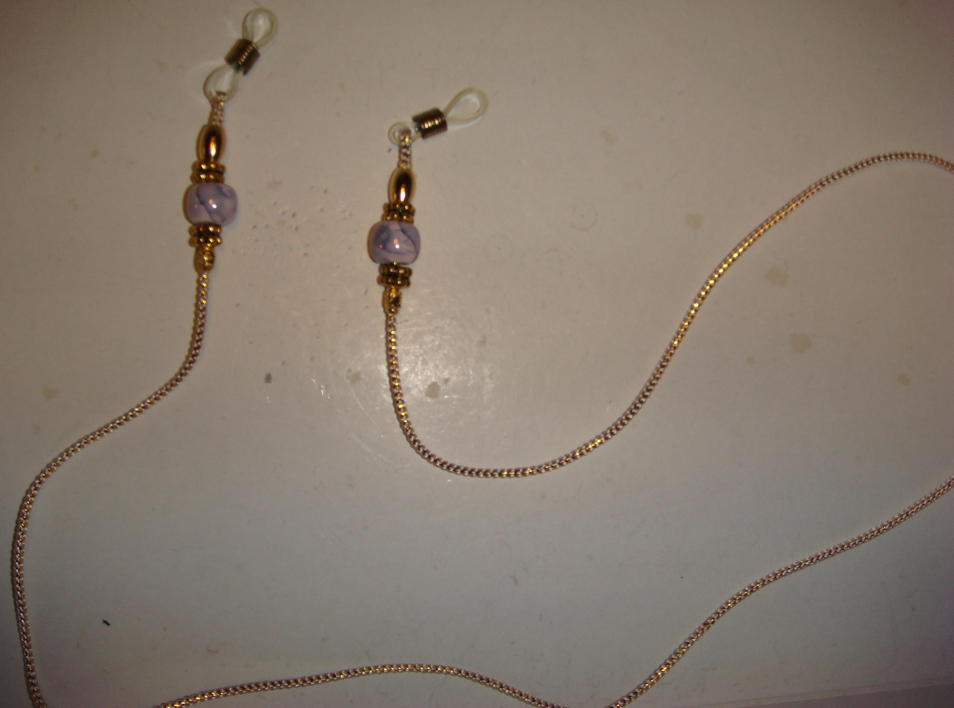 Purple beads and Gold cord