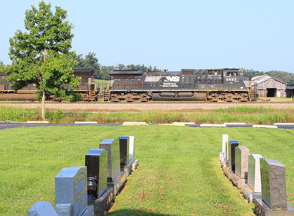 Northbound 288 passes the funeral home at Moreland 