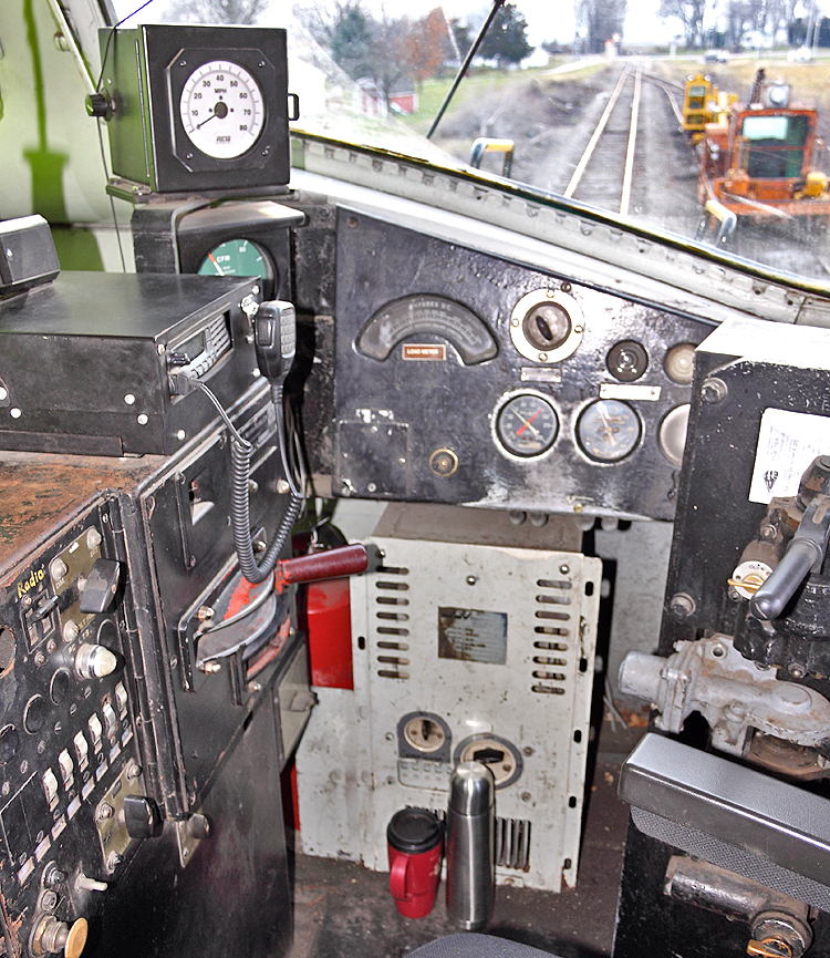 A mix of old and new in the cab of KJRY 1750 