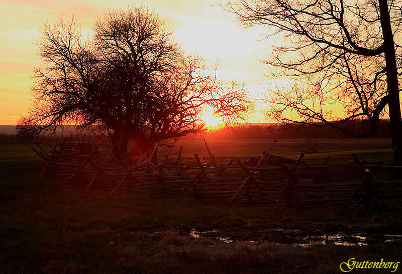 Getteysburg Battlefield Sunset
