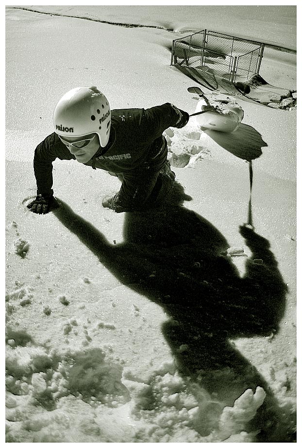 snow kayaking