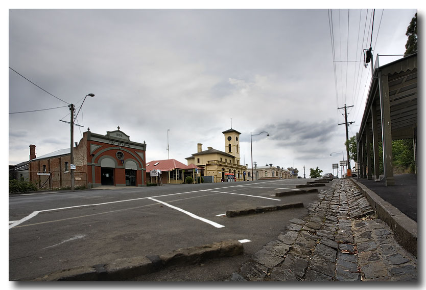 Up the street