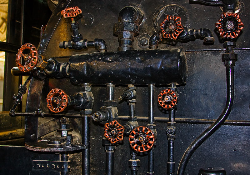 Eight Red Faucets