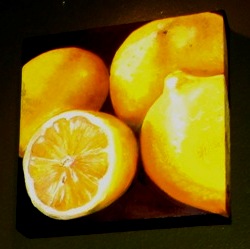 Citroner (olja p galleriduk 20x20)