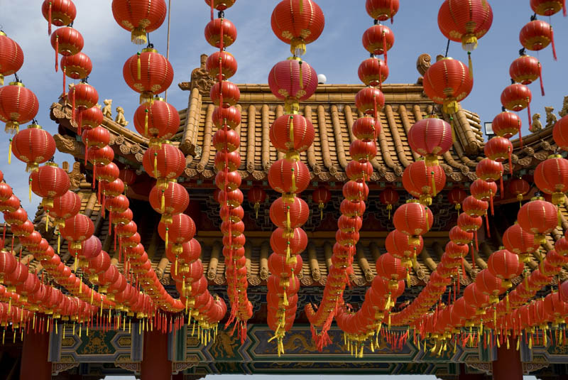 Chinese New Year lanterns at Thean Hou Temple