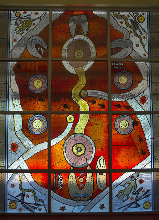 Leadlight windown, Araluen Arts Centre