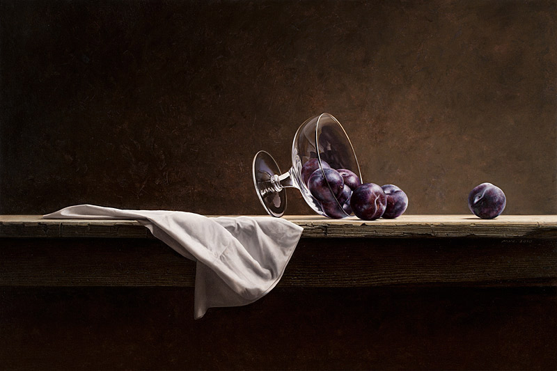 Still Life with Glass and Plums