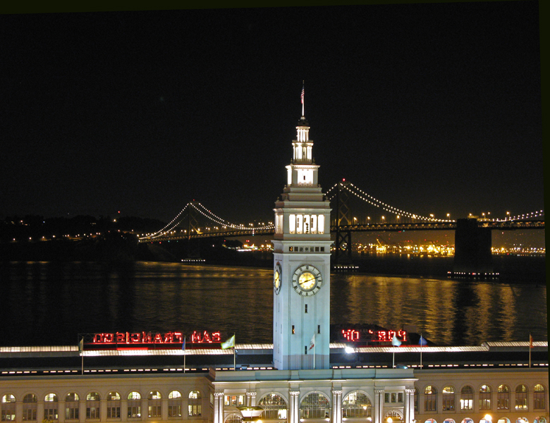 San Francisco Ferry Building  & Oakland Bay Bridge